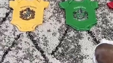 WATCH: Baby has very dramatic Hogwarts sorting house ceremony for 9 and 3/4 birthday