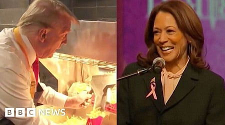 Watch: Trump serves up McDonald’s fries and Harris celebrates birthday