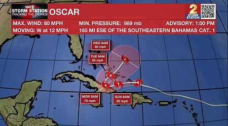 Oscar rapidly intensifies into a hurricane