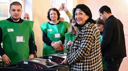 Georgia’s pro-Western president condemns ‘troubling incidents of violence’ at polling stations with crucial vote underway