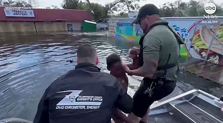 WATCH: Florida sheriff rescues teen from floodwaters after Hurricane Milton