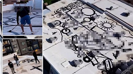 Colorado tattoo parlor covers roof with lewd mural