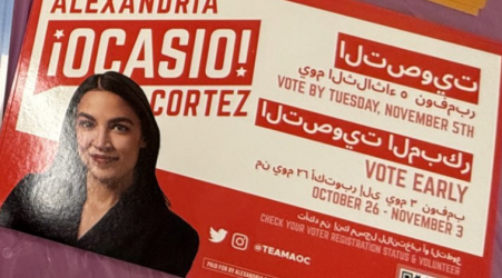 AOC's 2024 Election Campaign Flyers Full of Arabic Spelling Errors