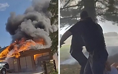 Ohio Woman Rescued From Basement Amid Massive Home Fire, Video Shows