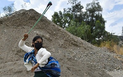 With Stones And Slings, Supporters Of Bolivia's Morales Gird For Battle