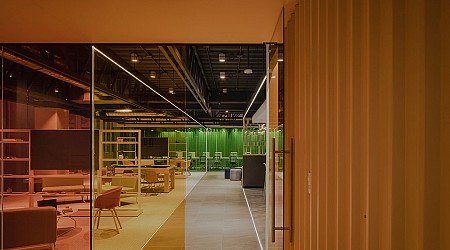 An Office in Mexico City Highlights Diverse Zones With Color + Lighting