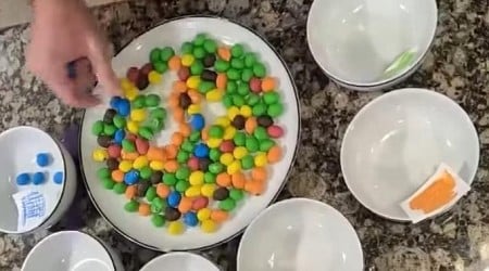 Idaho man sorts 17.6 ounces of peanut M&Ms by color in less than a minute, says the key was ignoring how sexy the green one is [Silly]