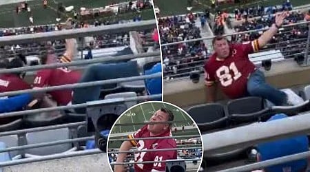 Commanders fan takes scary tumble down MetLife Stadium seats in viral video