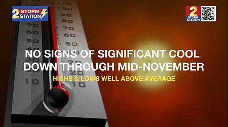 Saturday PM Forecast: no signs of significant cool down through mid-November