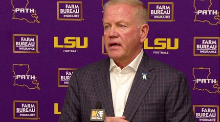 Brian Kelly meets with media ahead of Saturday's top 15 matchup against Alabama following loss to Aggies