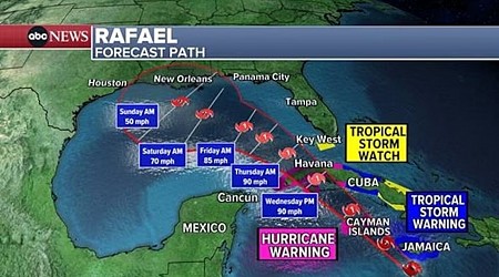 Tropical Storm Rafael slams Caribbean, may head to Gulf Coast this weekend