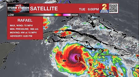 Record warmth continues, Rafael expected to struggle after entering Gulf of Mexico