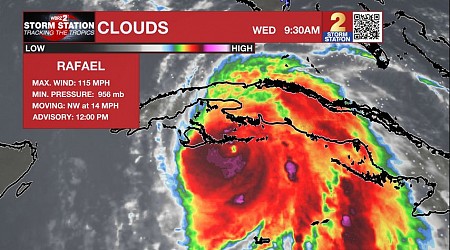 Record warmth continues, Rafael becomes a Major Hurricane