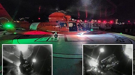 Coast Guardsman rappels from chopper to rescue passenger from Hawaii cruise ship: video