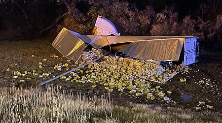 Truck spills load of energy drinks along Nebraska highway