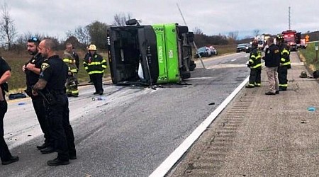 Bus overturns near Rochester, New York, sending dozens to hospitals