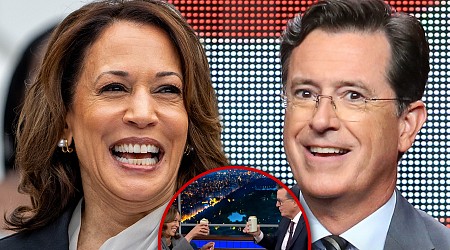 Kamala Harris Shares Beers With Stephen Colbert on his Late Night Show