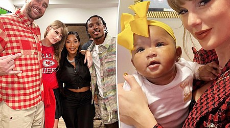 Taylor Swift holds WAG Chariah Gordon's baby at Chiefs game