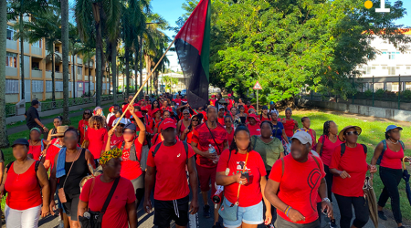 PHOTOS. Mobilisation contre la vie chère en Martinique : une nouvelle "marche populaire pacifique" organisée à Fort-de-France