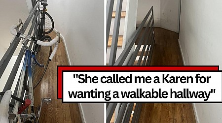 ‘Sorry this is an inconvenience for you’: Entitled resident refuses to remove bike from narrow communal hallway, neighbor forces her hand by turning to property manager