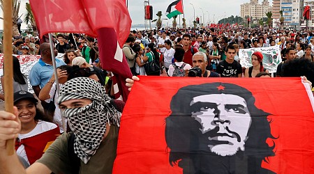 Cuban president leads pro-Palestinian march in Havana