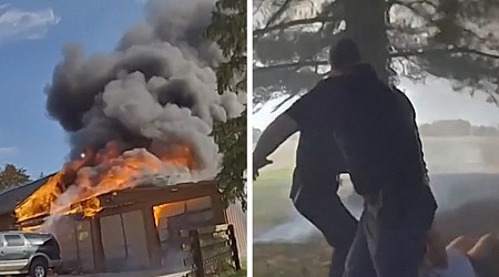 Ohio Woman Rescued From Basement Amid Massive Home Fire, Video Shows