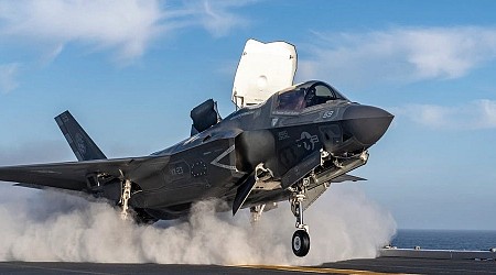 Striking images show the F-35 jump-jet's first trials on a newly converted Japanese aircraft carrier