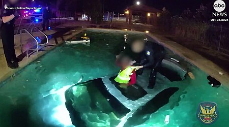 WATCH: Police officer rescues driver from car in swimming pool