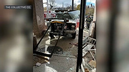 Truck smashes through front of business in Scituate