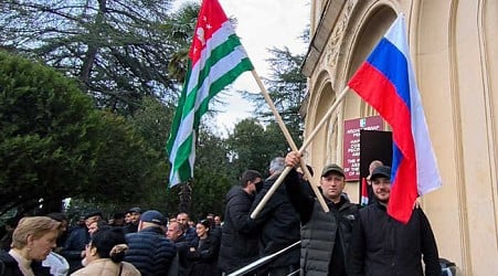 Protesters in separatist Georgian region occupy government buildings, calling for leader's ouster