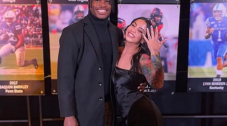 Travis Hunter in Complete Awe as Fiancée Leanna Lenee Rocks Customized Apparel to Honor Him