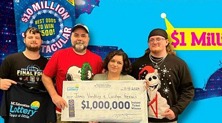 $500 lottery prize leads N.C. man to $1 million jackpot