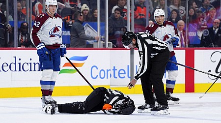 NHL referee Mitch Dunning violent collision with Josh Manson