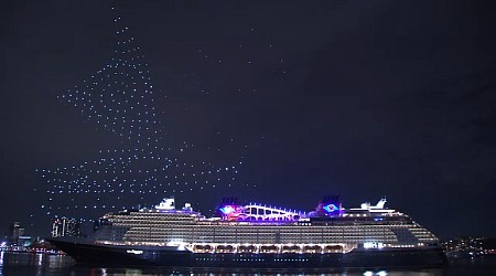 New ship, Disney Treasure, christened in New York Harbor with dazzling drone show