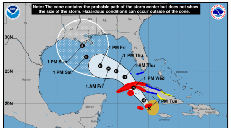 Hurricane Rafael forms in the Caribbean Sea and expected to enter the Gulf of Mexico