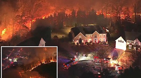 New Jersey wildfire threatens to engulf 20 homes as crews battle blaze