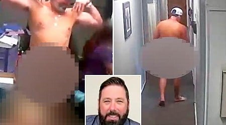 'Sexual compulsive' doctor suspended after his nude romp, tawdry act in medical office is caught on video