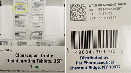 Clonazepam being recalled for 'possibly life-threatening' error