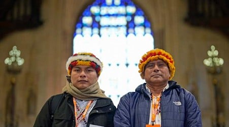 Indigenous leaders travel to UK from Peru to draw attention to oil damage and banking