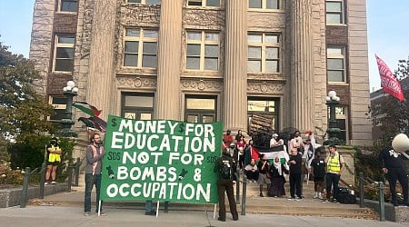 Pro-Palestinian protesters in US rename historic university hall