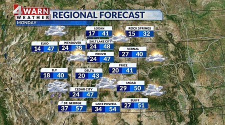 Rain and snow moves into Utah by Monday night