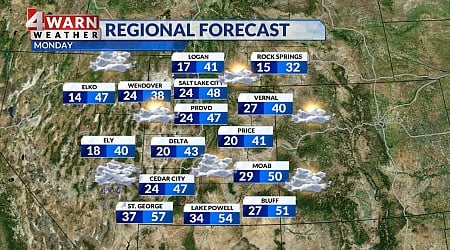 Rain and snow moves into Utah by Monday night