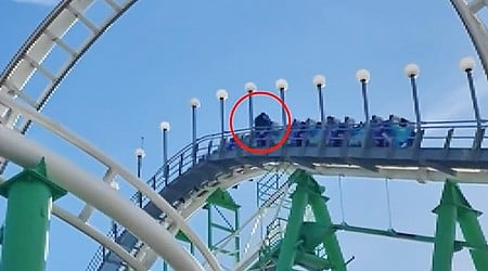 Video shows man climbing out of moving roller coaster in Arizona after lap bar unlatches