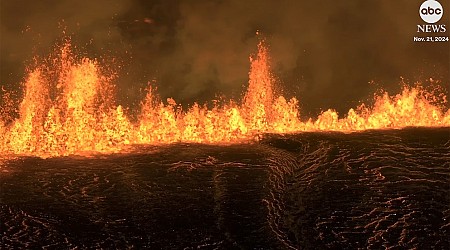 WATCH: Dramatic footage shows lava raging at Iceland volcano