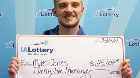 Iowa man credits late grandfather for $25,000 lottery win