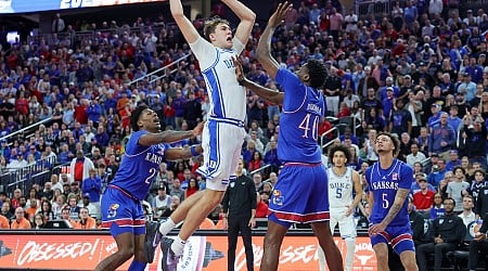 No. 1 Kansas holds off Cooper Flagg, No. 11 Duke in Vegas