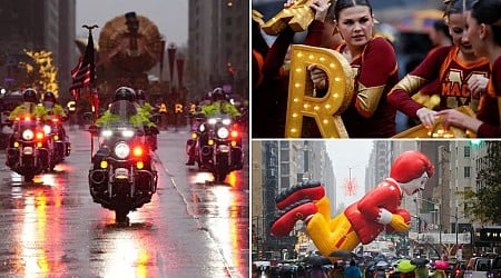 Rain fails to dampen 98th Macy’s Thanksgiving Parade in NYC as poncho-clad revelers pack the streets: photos