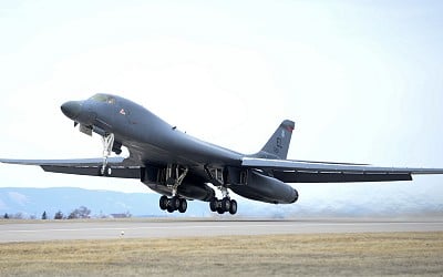 The U.S. Air Force Temporarily Moves 17 B-1B Bombers to Grand Forks AFB in North Dakota