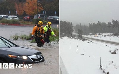 Atmospheric river dumps snow and record rain on California