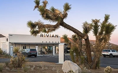 Rivian Opens Swanky New Joshua Tree EV Charging Station With Snacks, Coffee And Kids Play Area